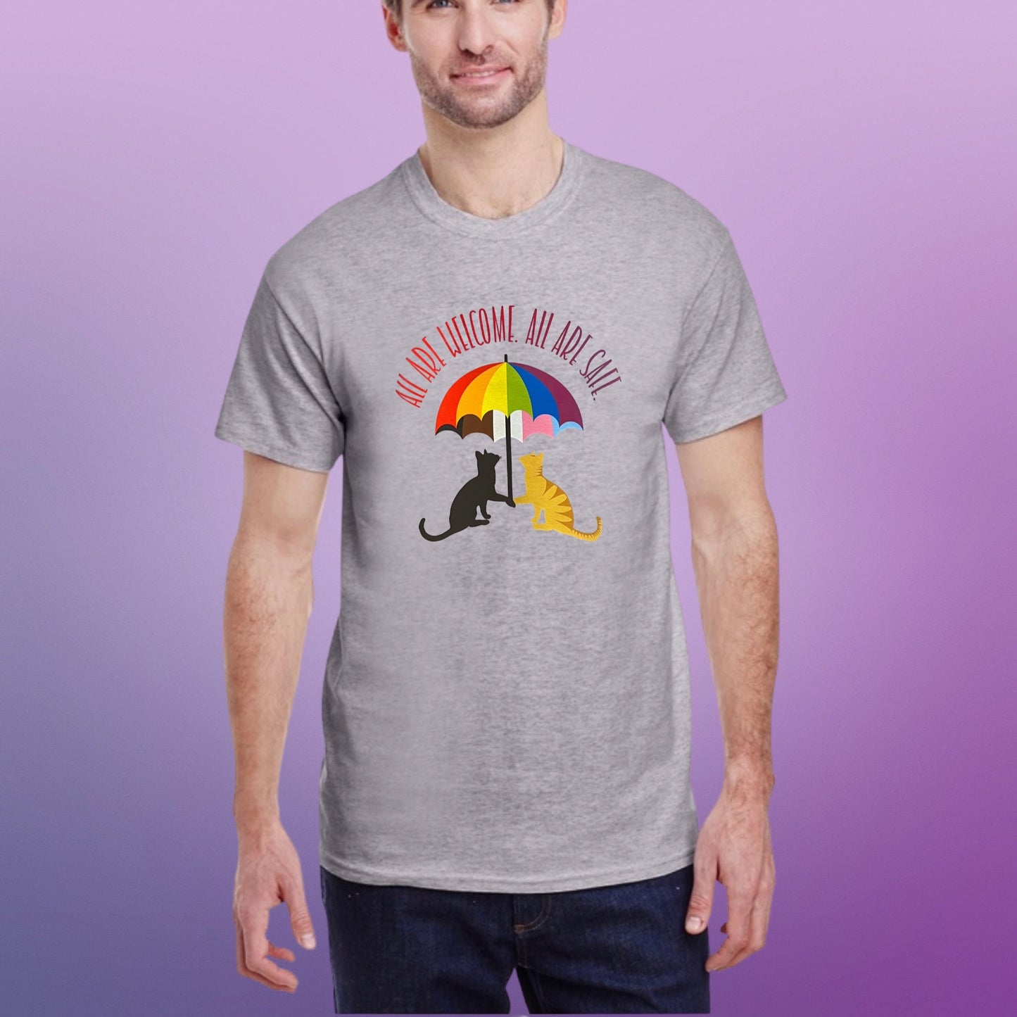 All Are Welcome Tee Shirt Purride