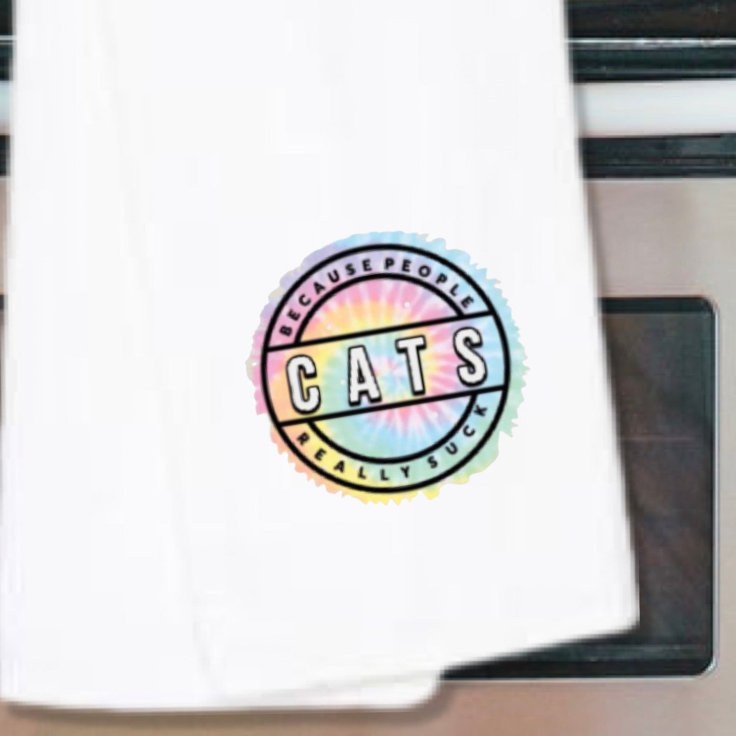 Cats Because People Suck Kitchen Dish Towel