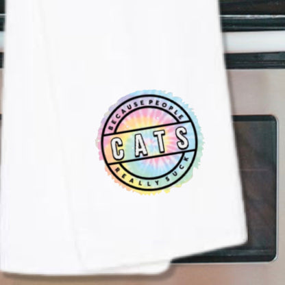 Cats Because People Suck Kitchen Dish Towel