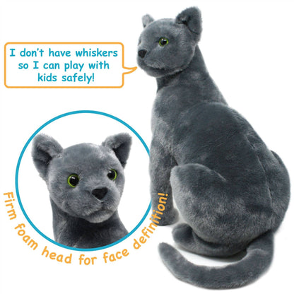 Rae The Russian Blue Cat | 13 Inch Stuffed Animal Plush | By TigerHart Toys