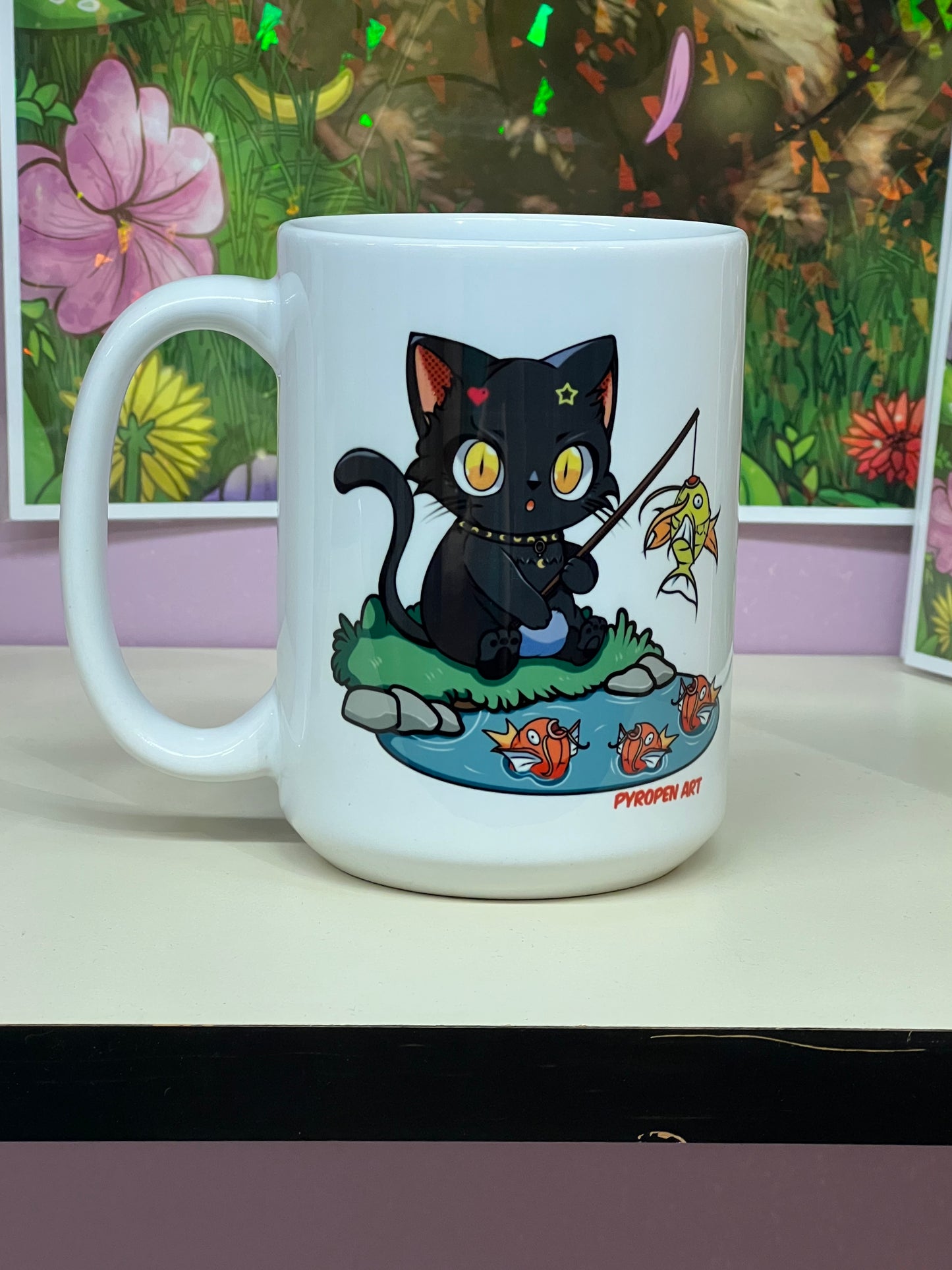 Raven Fishing Mug-Pyropen Art