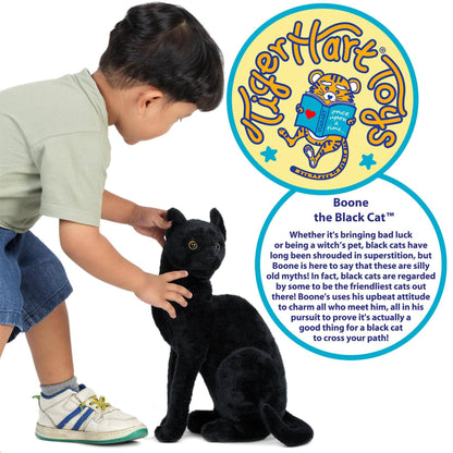 Boone The Black Cat | 13 Inch Stuffed Animal Plush | By TigerHart Toys