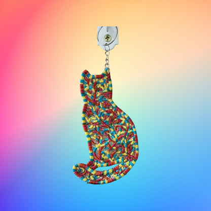 5” Rainbow Freestanding Lace Embroidered Keychain