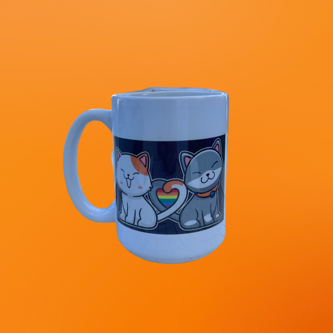 15 oz Kitty Heart 🌈 Pride Flag