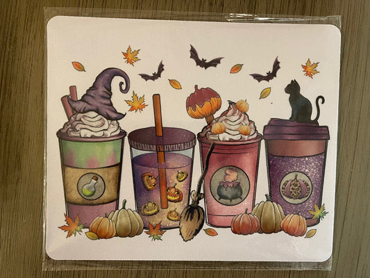 Halloween Pumpkin Drinks Mouse Pad
