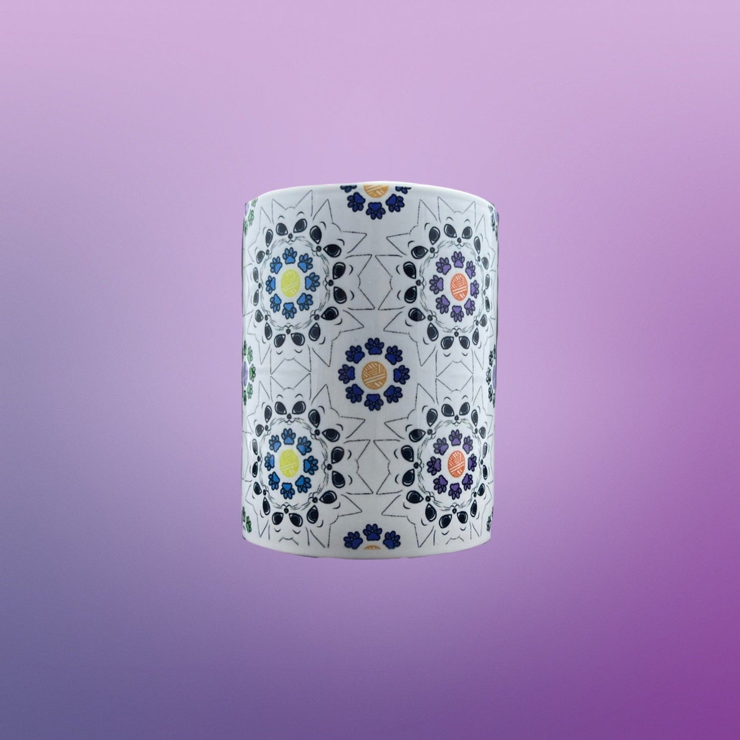 15oz Ceramic Colorful Cat Pattern Mug