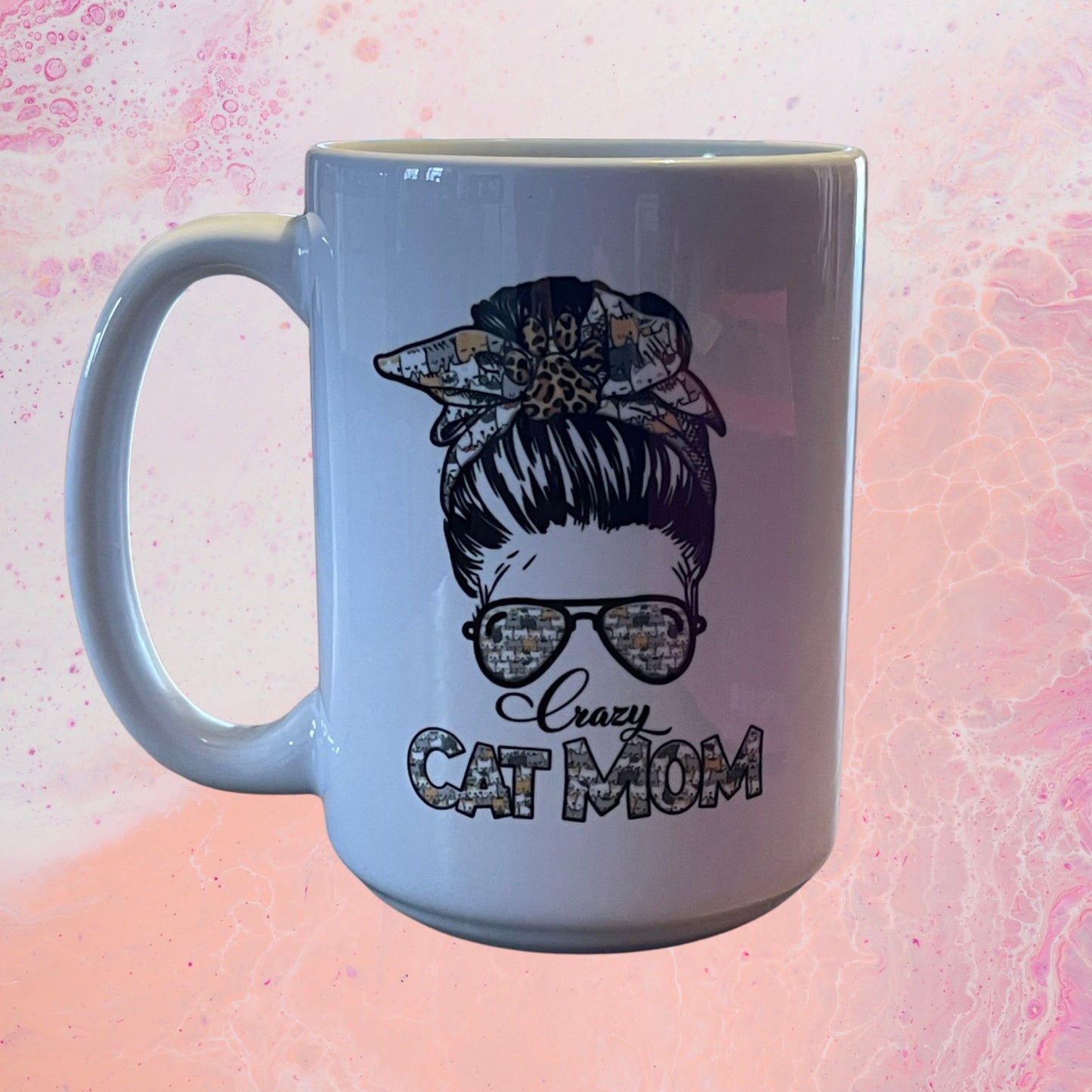 15 oz Ceramic Crazy Cat Mom Mug